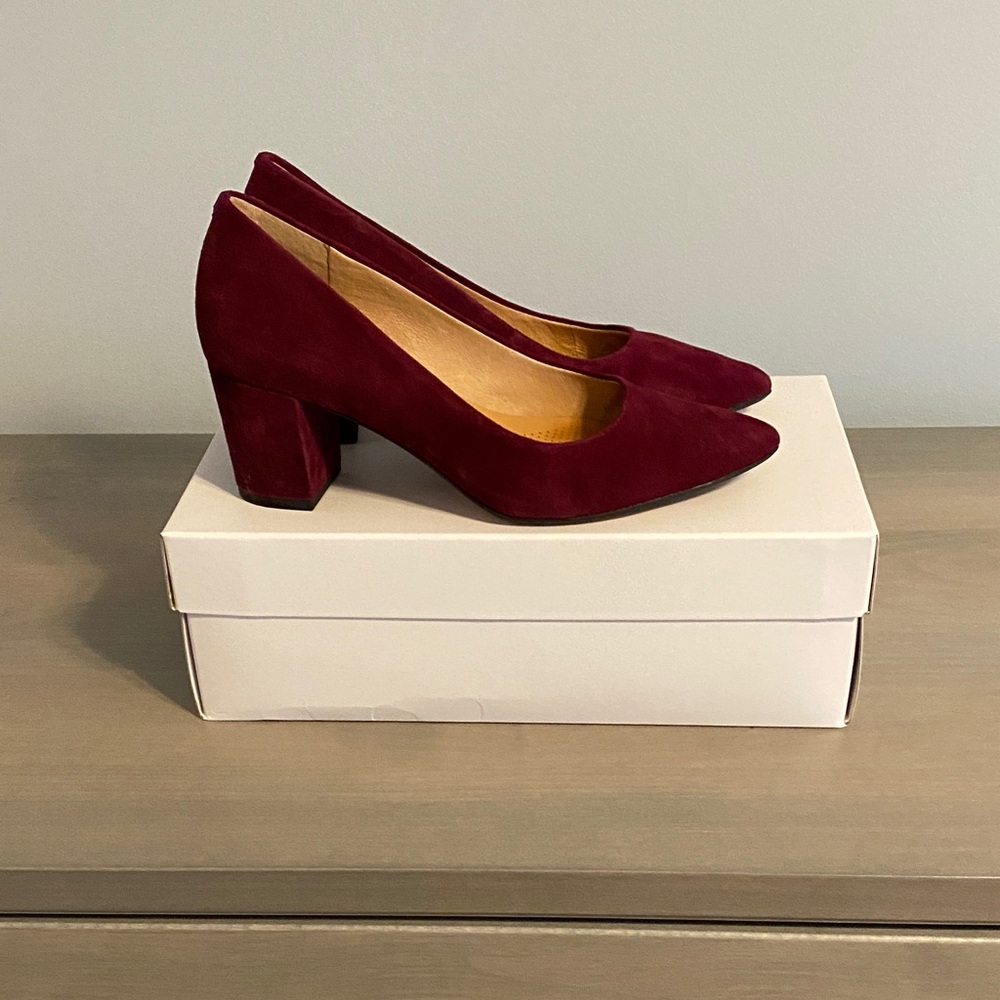 Corso Como Burgundy Suede Block Heels